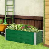 Cumpara ieftin Outsunny Jardiniera pentru Gradina Fara Fund cu 2 Zone de Cultivare, Pat pentru Gradina de Legume Inaltat din Otel, 125x47x40 cm, Verde