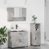VidaXL Set de mobilier pentru baie 3 pcs Gri beton 76.5 x 35 x 64 cm 3393026