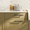 Gossi manere de dulap, 20 buc., negru, 128 mm, otel inoxidabil