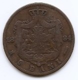 Romania 5 Bani 1884 B - Carol I, Cupru, 25 mm, KM-19