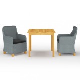 Gossi set de masa pentru gradina, 3 piese, gri deschis