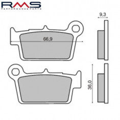 Set placute frana - Aprilia RXV 450 - Kawasaki KX - KLX 250-450 - Sherco - Suzuki RM Z 250-450 - Yamaha YZ - WR 125-450 (RMS)