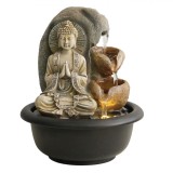 F&acirc;nt&acirc;nă Decorativă Interior, LED, Buddha, Plastic, Negru/Gri, 16x20cm, Oem