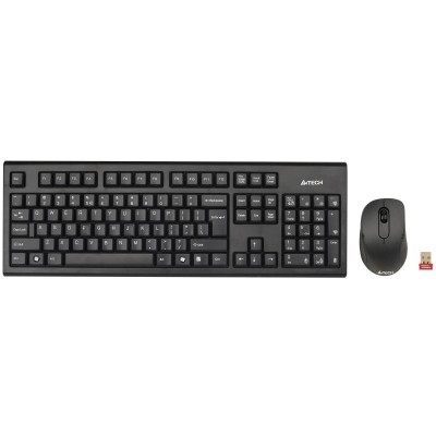 Kit Tastatura + Mouse A4Tech 7100N, Wireless 2.4 Ghz, USB, 2000 DPI, V-Track, 3 Butoane, Scroll, Layout US, Negru foto