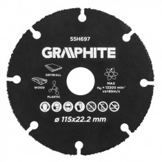 Disc debitat lemn, plastic, 115x22.2 mm, Graphite foto