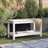 Banca gradina vidaXL, lemn masiv pin, alba, 82.5x35x45 cm, terasa, curte, exterior, raft depozitare, 110kg