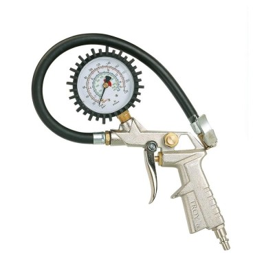 Pistol pentru umflarea anvelopelor cu manometru Troy 18604, 10 bari foto