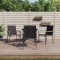 vidaXL Set mobilier de grădină, 5 piese, negru, textilenă și oțel 3187034