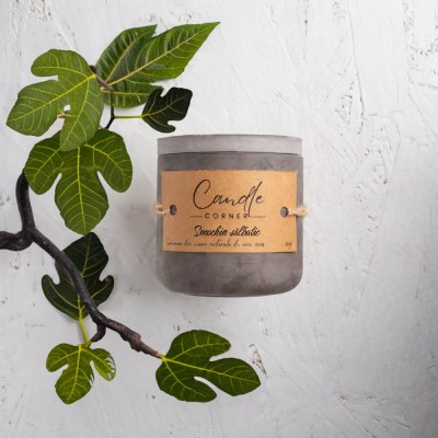 Lumanare parfumata handmade din ceara naturala de soia 100%, aroma Smochin salbatic, Recipient ceramic, 150 g foto