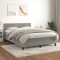 vidaXL Pat box spring cu saltea, gri deschis, 140x190 cm, catifea 3141239