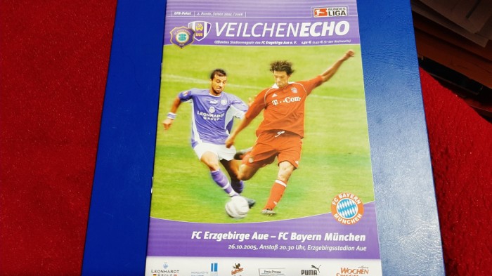 program FC Erzgebirge Aue - FC Bayern Munchen