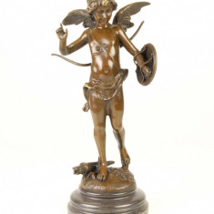 Ingeras razboinic-statueta din bronz cu un soclu din marmura VG-56