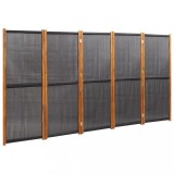 Cumpara ieftin Paravan de camera cu 5 panouri, negru, 350x180 cm