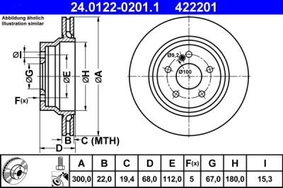 ATE 24.0122-0201.1 Disc frana foto