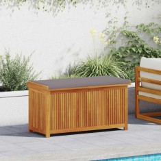 vidaXL Cutie de perne de exterior 113x50x60,5 cm lemn masiv de salc&acirc;m 4106479