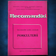 POMICULTURA - RECOMANDARI PENTRU PRODUCTIE