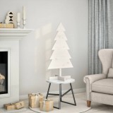 VidaXL Brad de Crăciun decorativ, alb, 100 cm, lemn de pin masiv