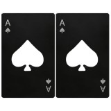 Cumpara ieftin Desfacator sticle tip card portofel, set 2 buc, inox negru, 8.5 x 5.4 cm, deschizator bere compact reutilizabil