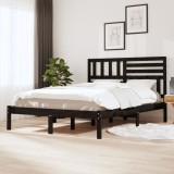 VidaXL Cadru de pat 5FT King Size, negru, 150x200 cm, lemn masiv pin