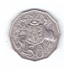Moneda Australia 50 cents /centi 1983, stare buna, curata