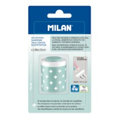 Ascutitoare Dubla cu Rezervor Milan Antibacterial, Verde, Mecanica, Accesorii Scoala, Rechizite Scolare, Rechizite Scolare Milan, Ascutitoare Dubla Ie foto