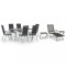 Gossi set mobilier de gradina, 10 piese, negru si argintiu