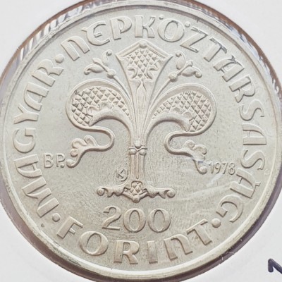 561 Ungaria 200 Forint 1978 First Hungarian Gold Forint km 614 argint foto