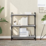 Bibliotecă cu 3 niveluri gri sonoma 76x32x88 cm lemn compozit