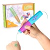 Creion cu imprimare 3D pentru copii, JER LP06, 8 filamente colorate PCL 1.75 mm, roz
