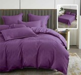 Cumpara ieftin Lenjerie pat dublu,bumbac finet,6 piese,cearceaf normal 230x250cm, cearceaf pilota 200x230cm, 2 fete de perna 50x70, 2 fete de perna 70x70,mov-81215, Ralex Pucioasa