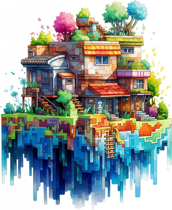 Sticker decorativ, Minecraft, Multicolor, 1376STK-4