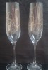 Serviciu-set 2 cupe sampanie din Cristal Bohemia ,ceremonii,eveniment casatorie