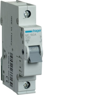 Siguranta automata 50A 1P Curba C 6ka Hager MC150A foto