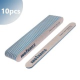 Inginails Pilă unghii 100/180 - dreaptă, zebră cu centru albastru - 10buc