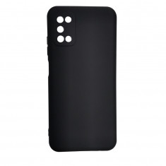 Husa din silicon compatibila cu Samsung Galaxy A03s cu protectie la camera, silk touch, Matte black