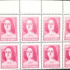 Romania 1975 Lp 884 bloc de 8 timbre Ana Ipatescu nestampilat