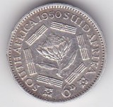 Africa de Sud 6 pence 1950 George VI Sextus Rex, Argint
