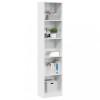 Biblioteca Gossi Alb Extralucios 40x24x176 cm Lemn Prelucrat Rafturi Living