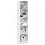 Cumpara ieftin Bibliotecă, alb extralucios, 40x24x176 cm, lemn prelucrat
