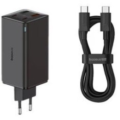 Incarcator retea Baseus GaN6 Pro,Quick Charge 100W,2 x USB Type-C Output 5V/3A,2 x USB (include Cablu USB Type-C la USB Type-C de 100W),negru