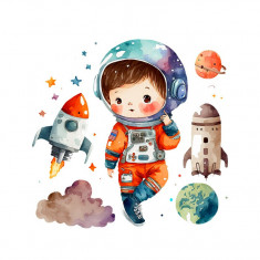 Sticker decorativ Astronaut, Multicolor, 53 cm, 5814ST