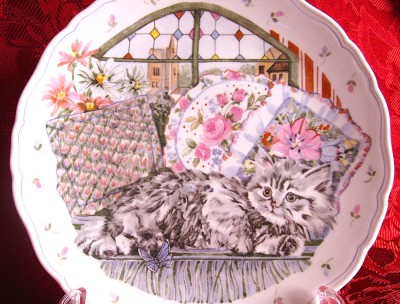 FARFURIE PORTELAN ENGLEZESC ROYAL ALBERT BONE CHINA DECOR PISICA PERSANA COLECTIA THE COUNTRY KITTEN 21.5 CM foto