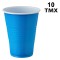 Set Pahare Plastic, 10 Bucăți, Capacitate 270ml, Culoare Albastru cu Alb