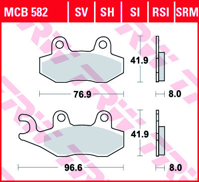 Set placute frana fata-spate TRW MCB582LC foto