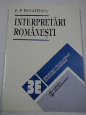 INTERPRETARI ROMANESTI - P.P. PANAITESCU