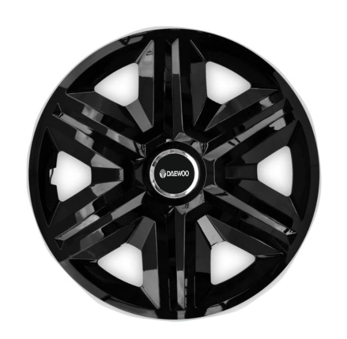 Set 4 capace roti Hubcaps fast black R15 pentru gama auto Daewoo