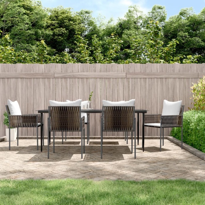 vidaXL Set mobilier de grădină cu perne, 7 piese, poliratan și oțel 3187061