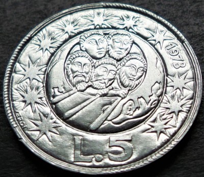 Moneda 5 LIRE - SAN MARINO, anul 1973 *cod 2793 = UNC foto