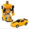 Robot Transformers Bumblebee, Faintec, Cu lumini LED, 21cm, Transformare Automata Prin Apasarea Unui Buton, Galben