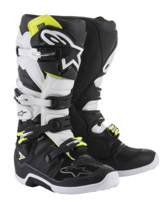 Cizme Piele Moto Alpinestars Tech 7 Mx Negru / Alb / Galben Marimea 15 2012014/12/15 foto